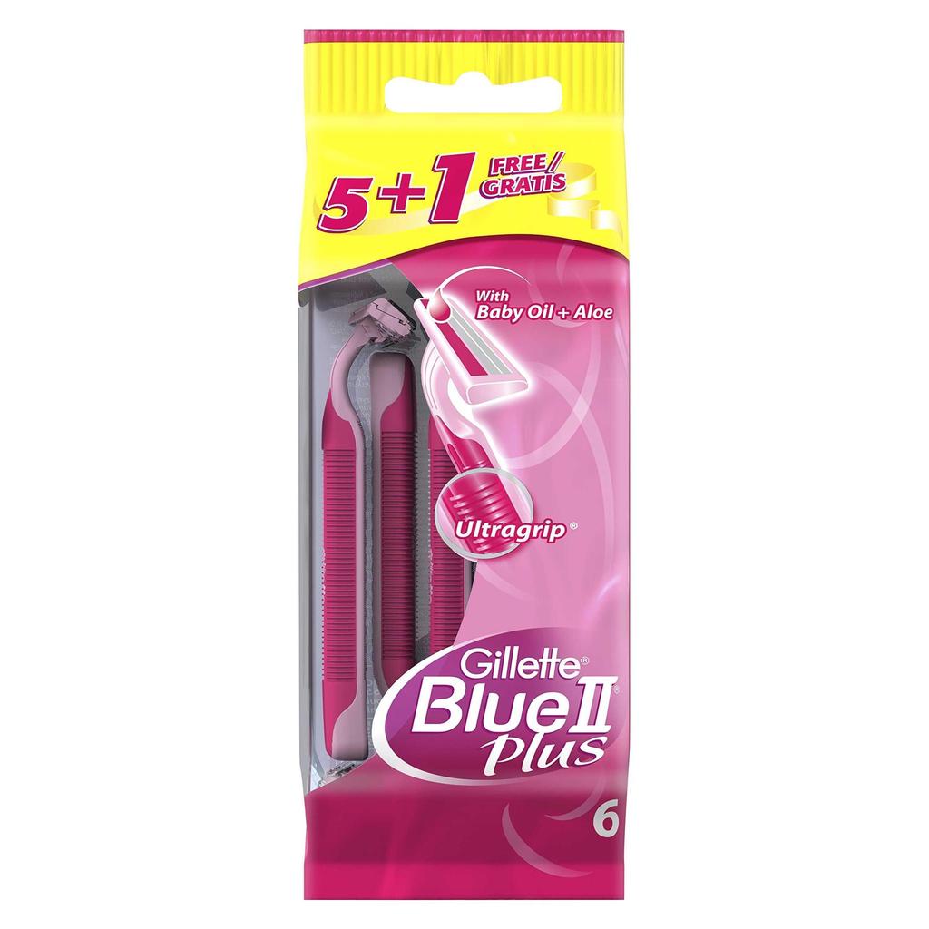 Gillette Blue II Plus Women's Razors, 5 + 1 pcs