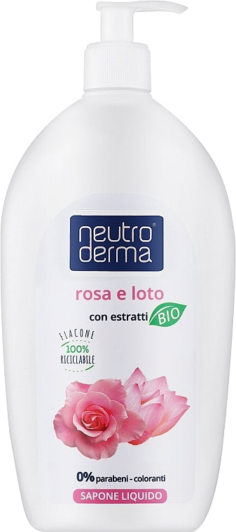 Neutro Derma Organic Lotus & Rose Extracts Liquid Hand Soap with Pump, 1 L