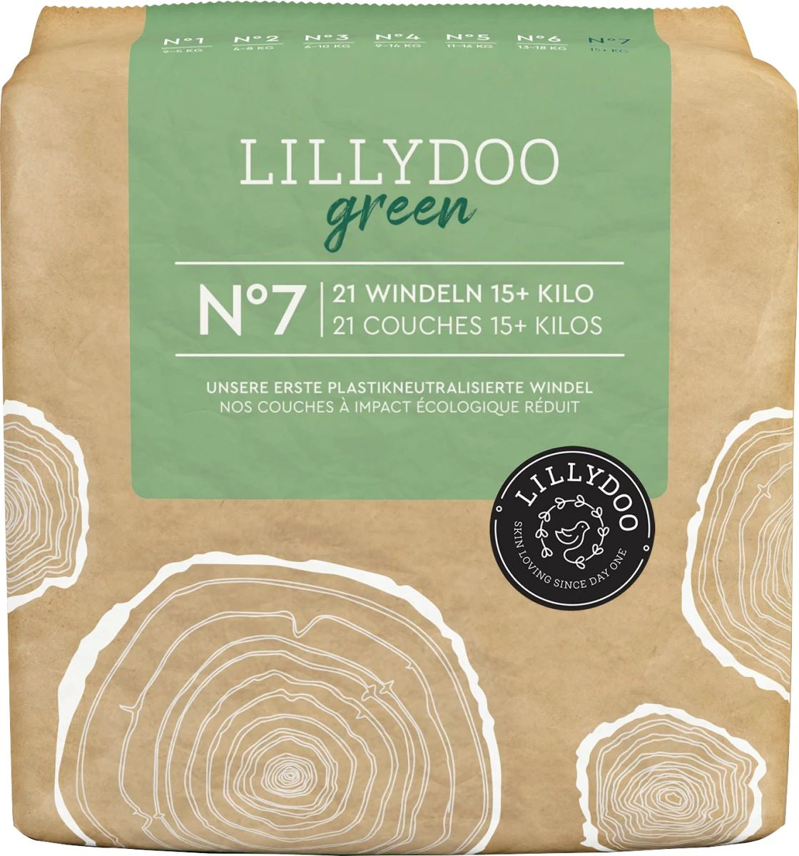 Lillydoo Green Eco Baby Diapers, Size 7, 15+ kg, 21 pcs