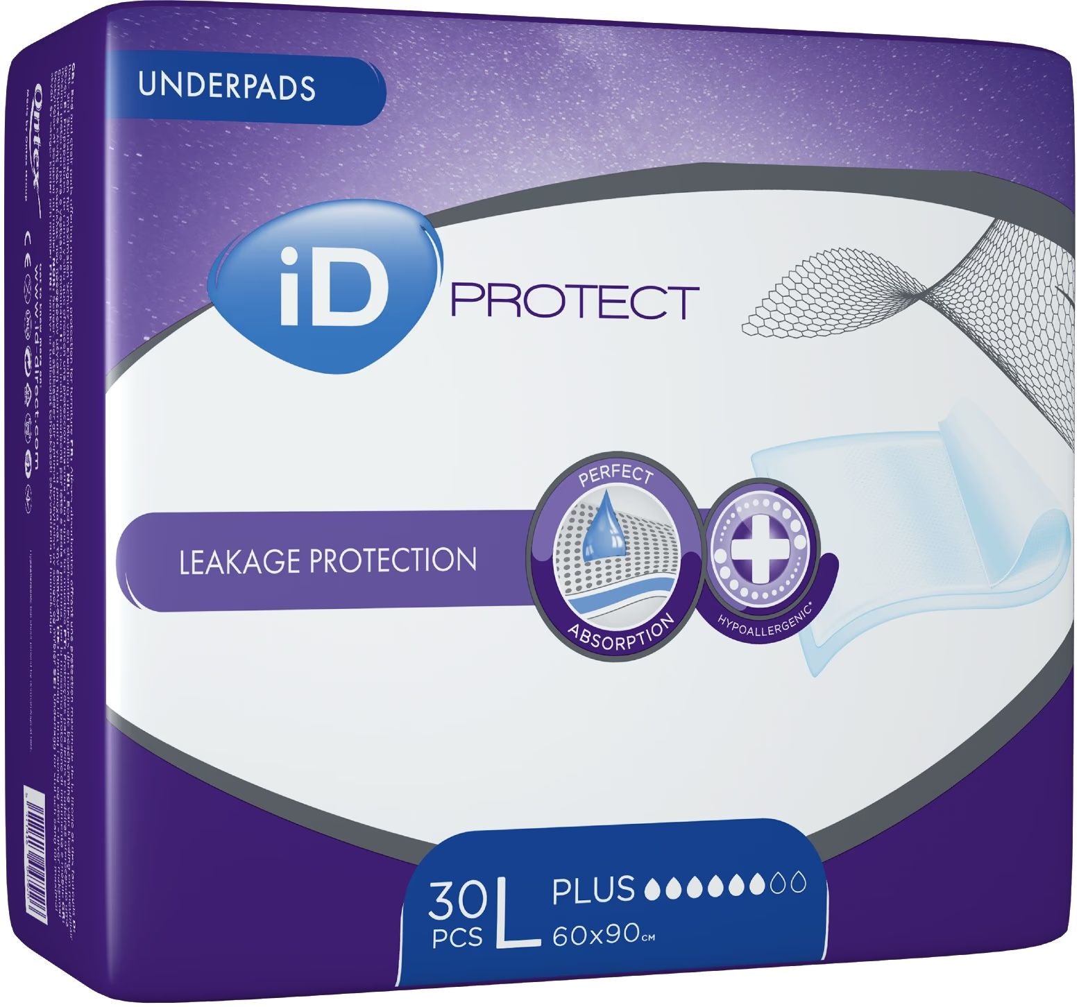 iD Protect Plus 60 x 90 cm Adult Underpads, 30 pcs