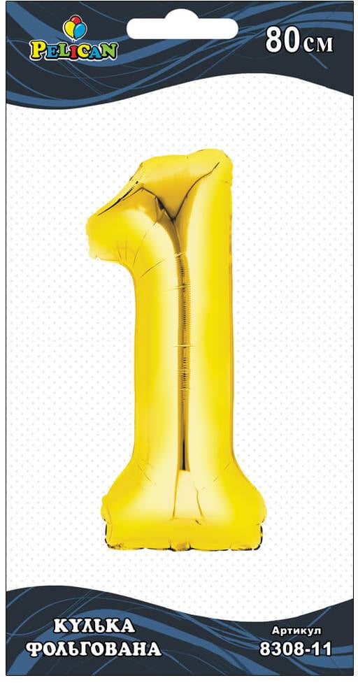 Pelican Number 1 Gold Foil Balloon, 80 cm