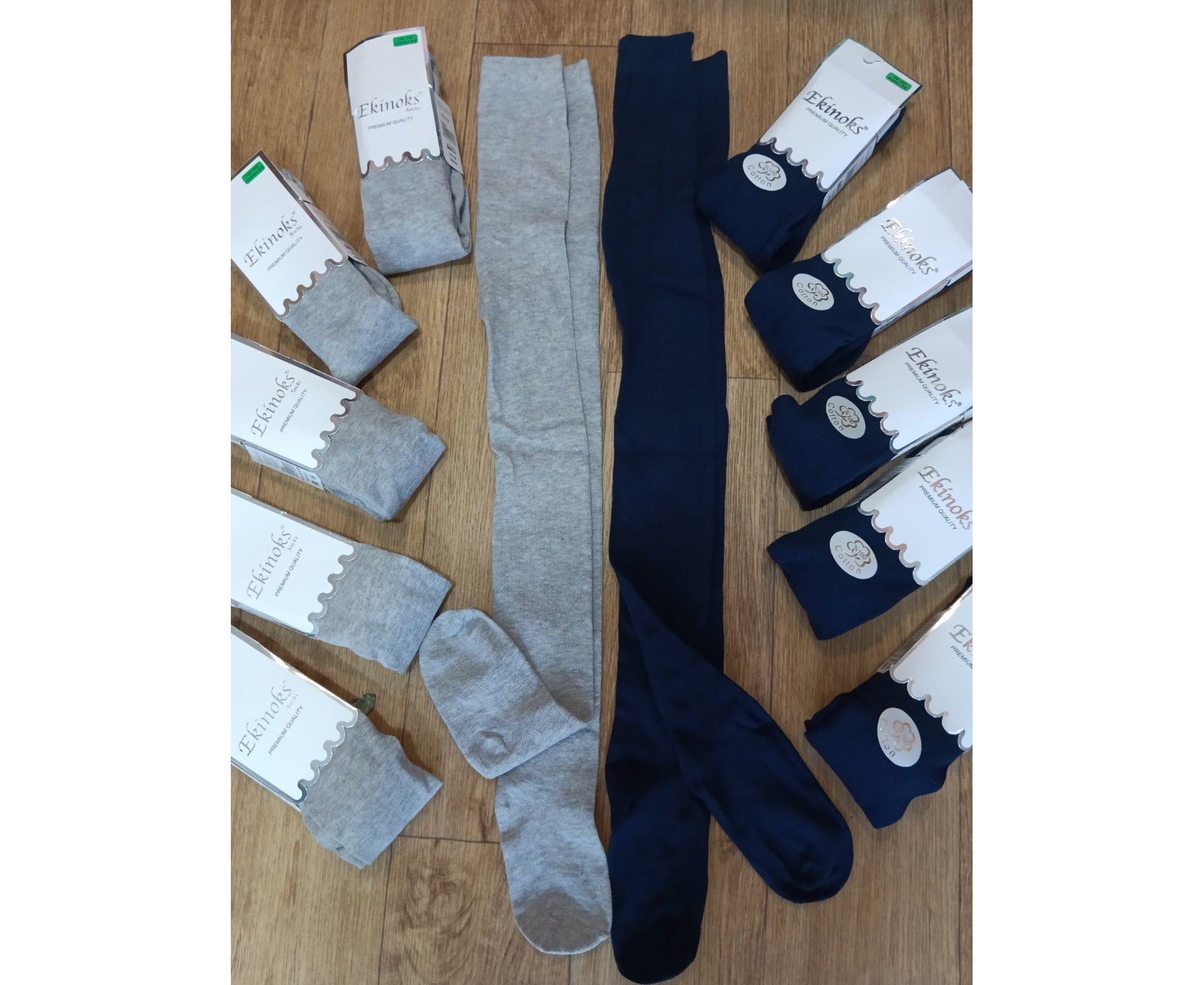 Ekinoks Socks Solid Color Kids Tights for Girls, Ages 9-10 Years
