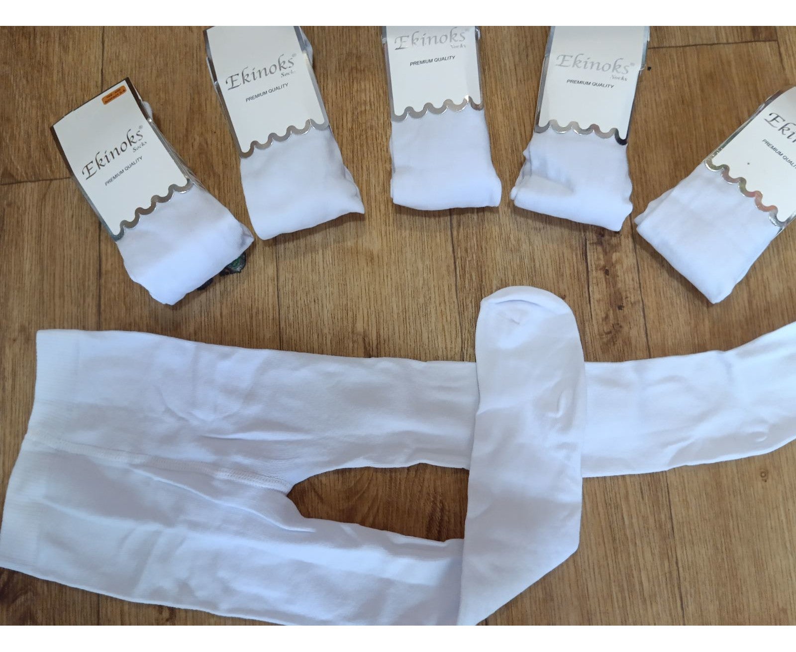 Ekinoks Socks White Kids Tights for Girls, Ages 9-10 Years