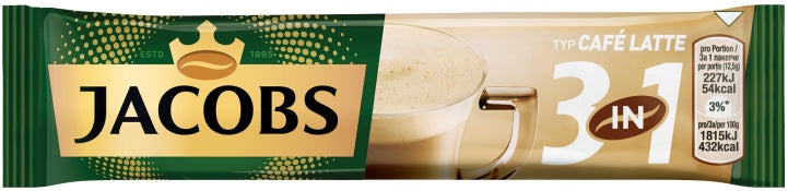 Jacobs 3-in-1 Cafe Latte Instant Coffee Stick, 12.5 g