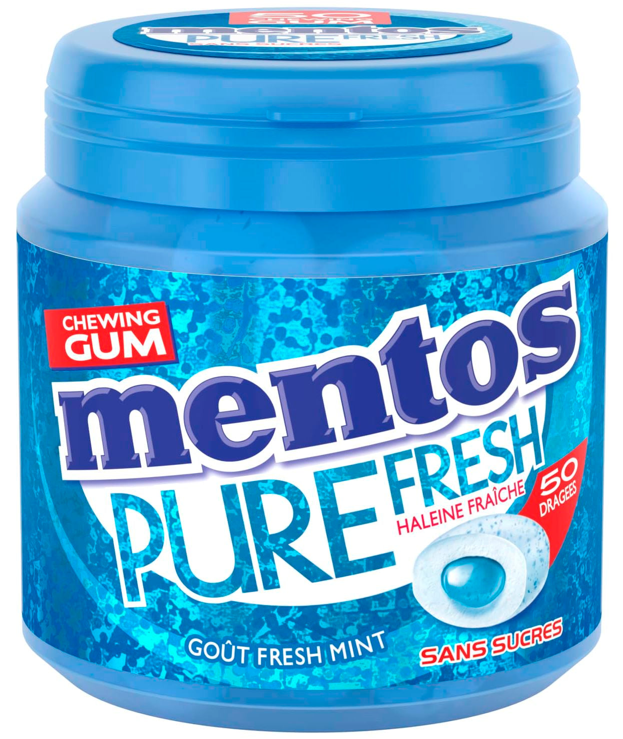 Mentos Fresh Mint Chewing Gum in Jar