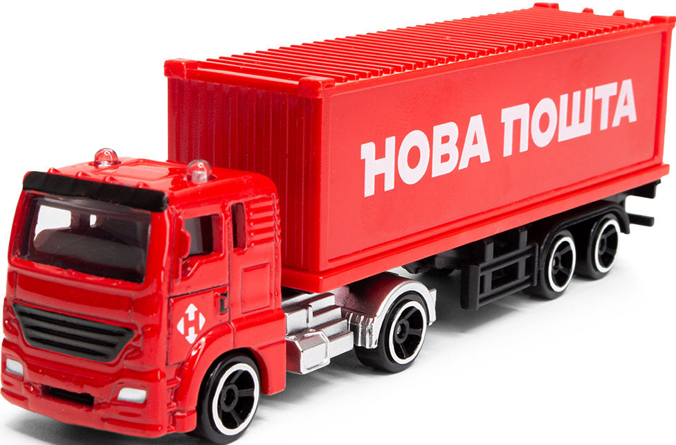 Techno Drive 250416CG Truck Nova Poshta v plastykovomu boksi (batareyky, Music, Light) Toy Vehicle Model