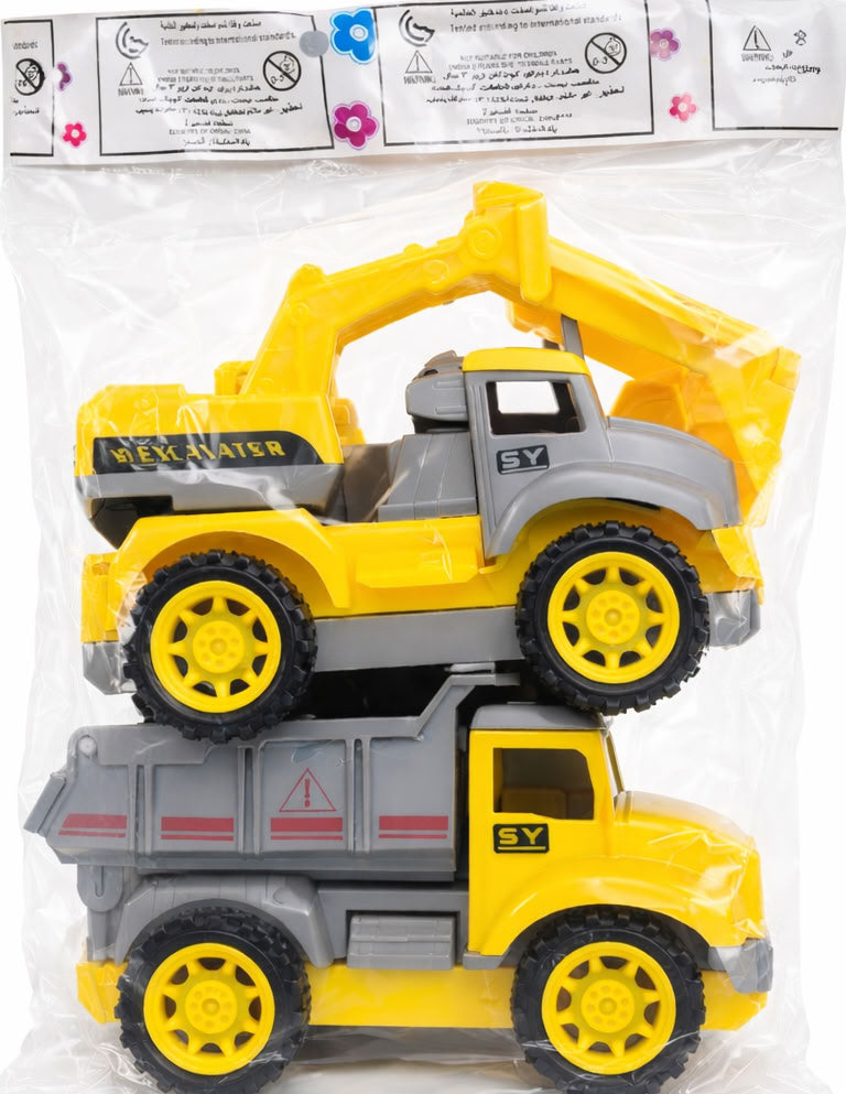 Construction Vehicles 709-97 Friction-Powered Toy Car Set in Bag, 2 pcs