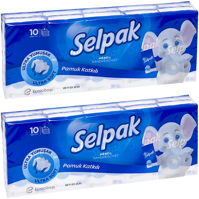 Selpak Cotton 4-Ply Facial Tissues, 10 Packs - Image 2