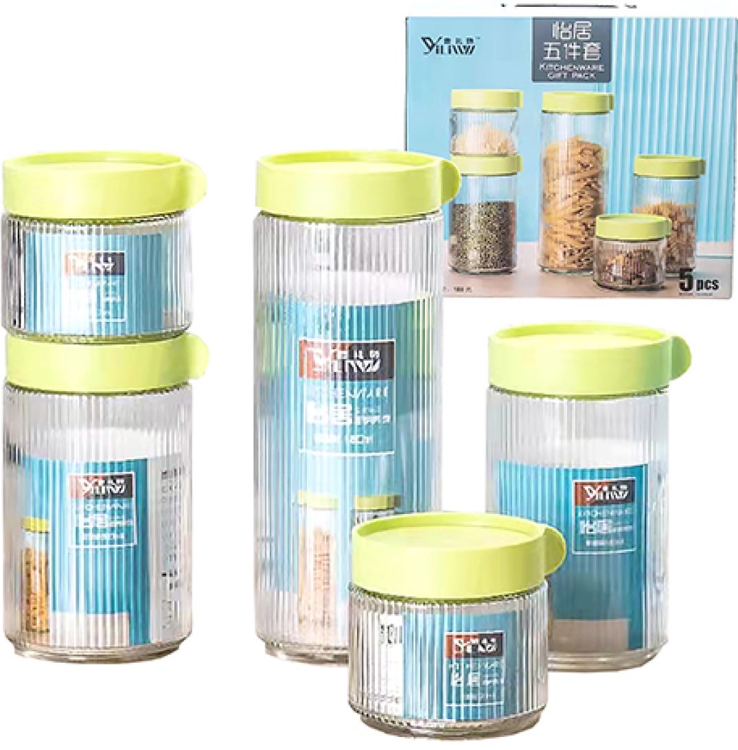 S&T 6060-03 Standard 5-Piece Container Set in Box, 2 x 300 mL + 2 x 600 mL + 980 mL