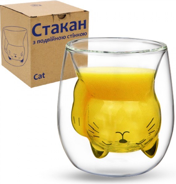 S&T 202-41 Cat Double-Wall Cup, 190 mL