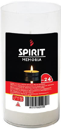 Spirit Paraffin Memorial Candle Refill, 24 Hours