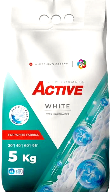 Active White Laundry Detergent Powder, 68 Loads, 5 kg