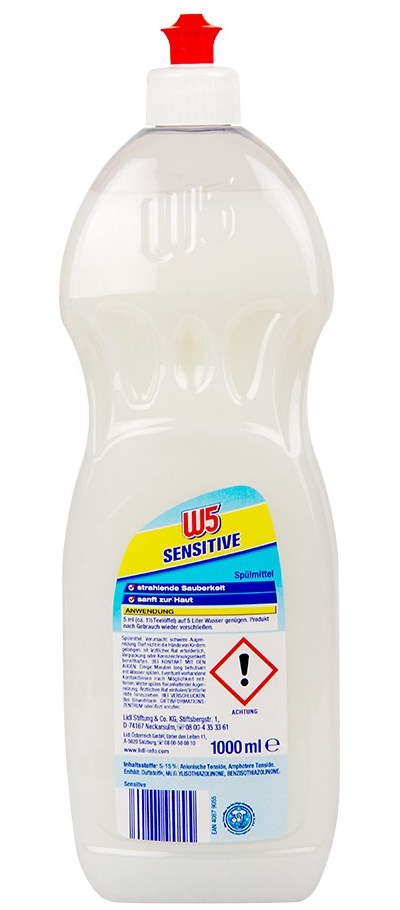 W5 Sensitive Dish Soap, 1 L - Image 2