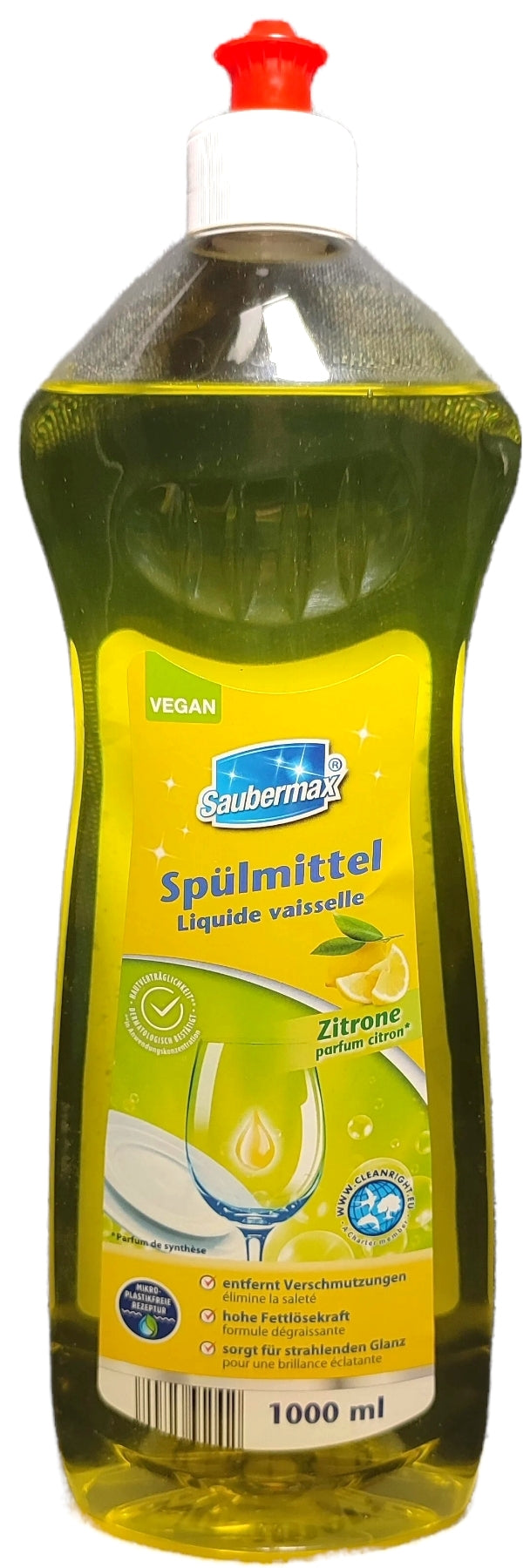Saubermax Lemon Dish Soap, 1 L