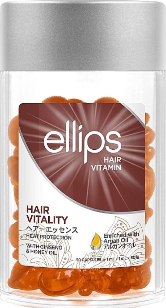 Ellips Hair Vitality Hair Vitamin Capsules with Ginseng & Honey, 50 pcs
