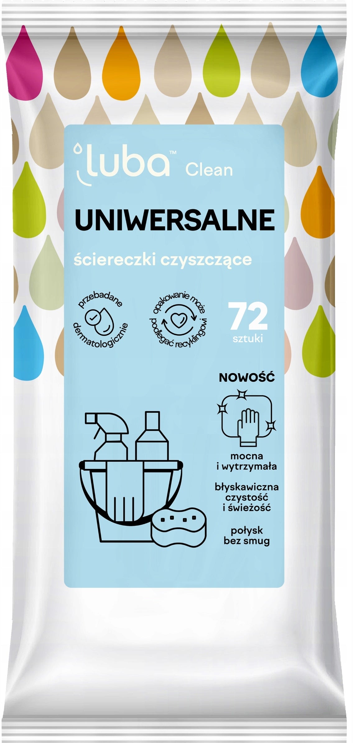 Luba Clean Universal Cleaning Wet Wipes, 72 pcs