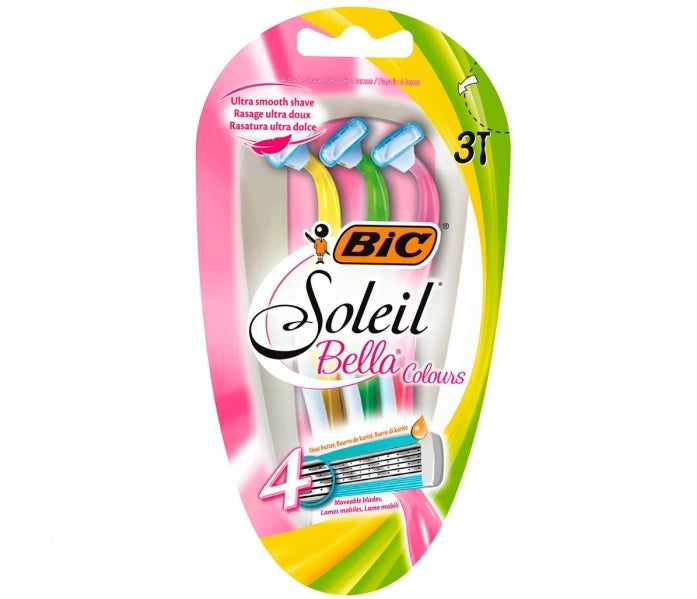 BIC Soleil Bella Colours 4-Blade Razors, 3 pcs