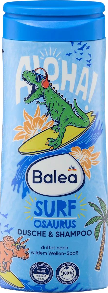 Balea Surf Osaurus Kids' Shampoo & Shower Gel, 300 mL