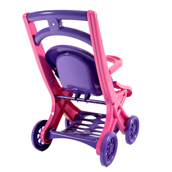 Doloni 0122/02 Doll Stroller with Reclining Seat, Purple & Pink - Image 3