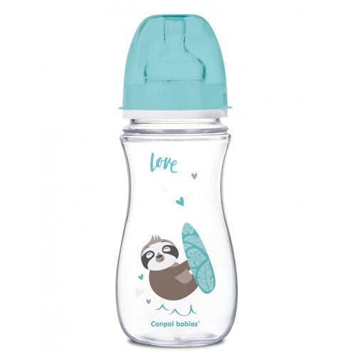 Canpol Babies 35/222 Blue EasyStart Wide-Neck Anti-Colic Baby Bottle, 300 mL