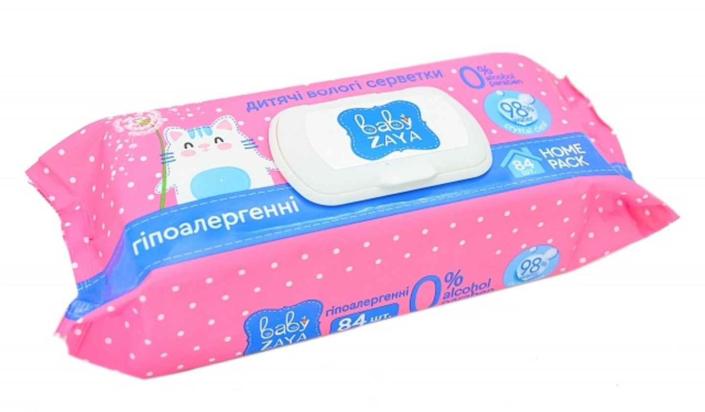 Baby Zaya Hypoallergenic Baby Wet Wipes, 84 pcs