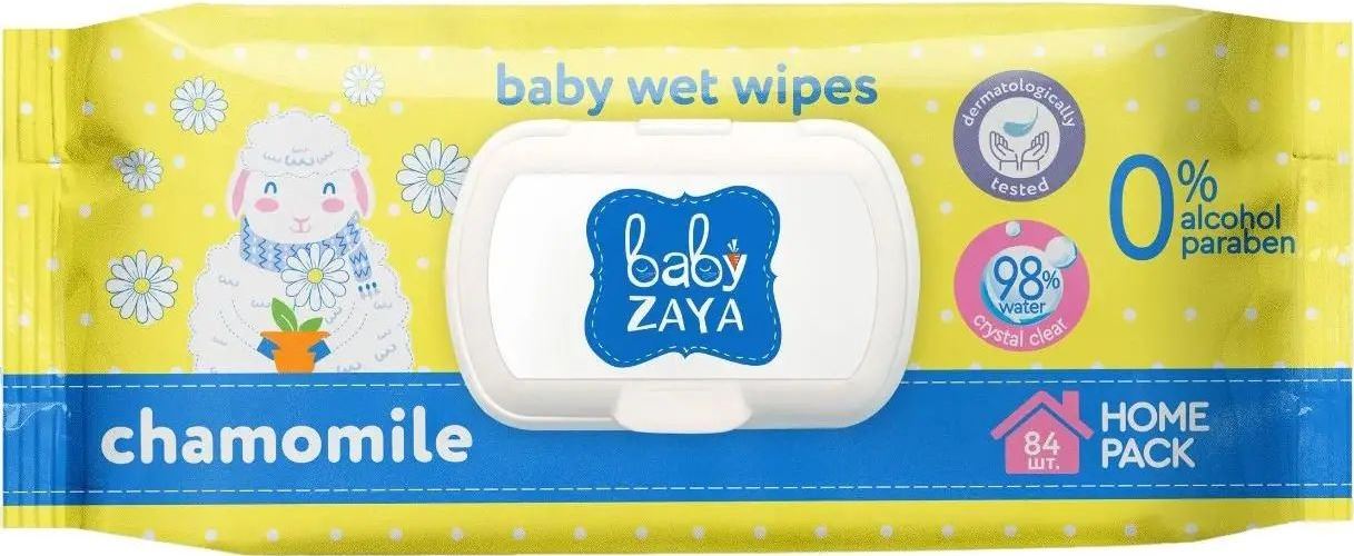 Baby Zaya Chamomile Baby Wet Wipes, 84 pcs