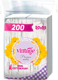 Vintage Cotton Puffs, 50 x 55 mm, 200 pcs