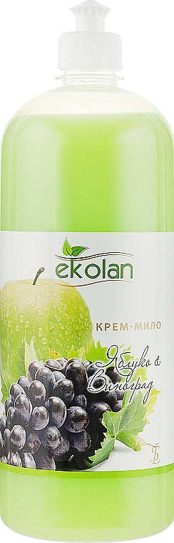 Ekolan Apple & Grape Liquid Cream Soap with Push-Pull Cap, 1 kg