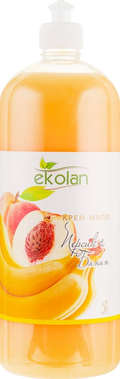 Ekolan Peach & Banana Liquid Cream Soap with Push-Pull Cap, 1 kg