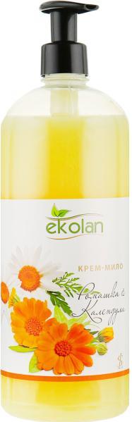 Ekolan Chamomile & Calendula Liquid Cream Soap with Pump, 1 kg