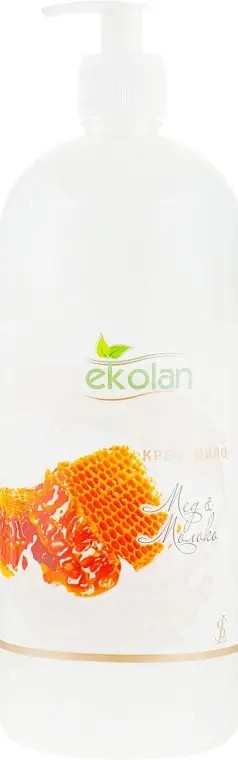 Ekolan Honey & Milk Liquid Cream Soap with Pump, 1 kg