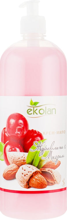 Ekolan Cranberry & Almond Liquid Cream Soap with Pump, 1 kg