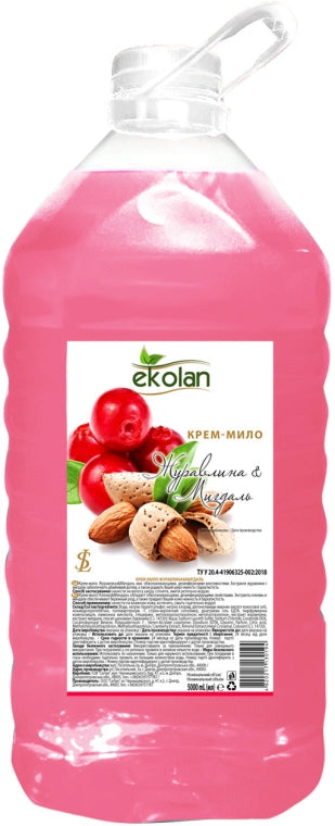 Ekolan Cranberry & Almond Liquid Cream Soap, 5 kg