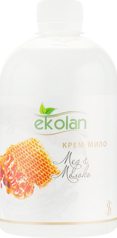 Ekolan Honey & Milk Liquid Cream Soap Refill Pouch, 500 g