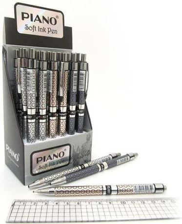 Piano PS-007 Soft Ink Pen Blue Retractable Ballpoint Pen, 0.7 mm