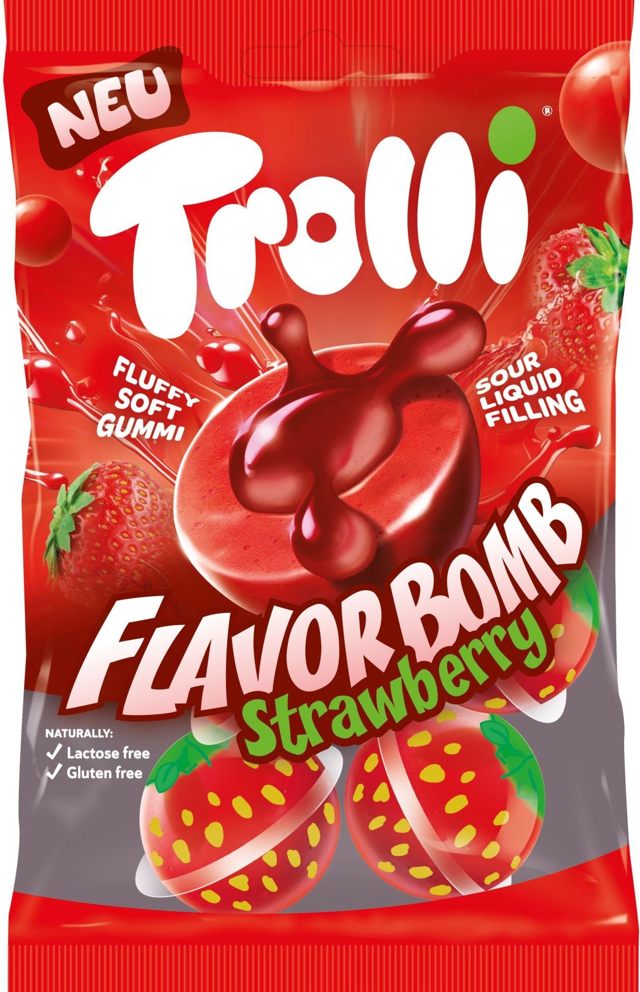 Trolli Gummy Candies Flavor Bomb Strawberry 75 g