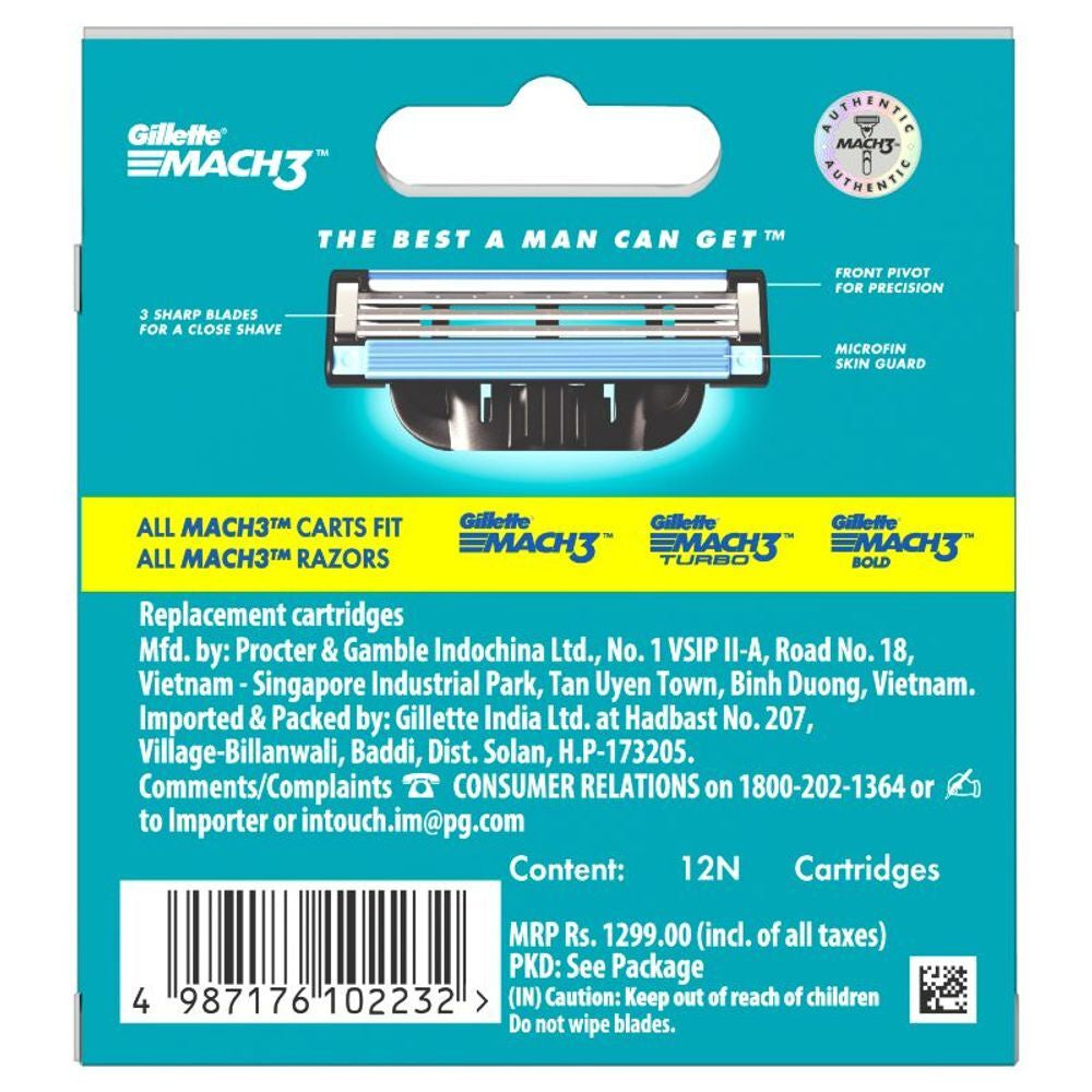 Gillette Mach3 Shaving Cartridges, 12 pcs (Price per 1 pc) - Image 3