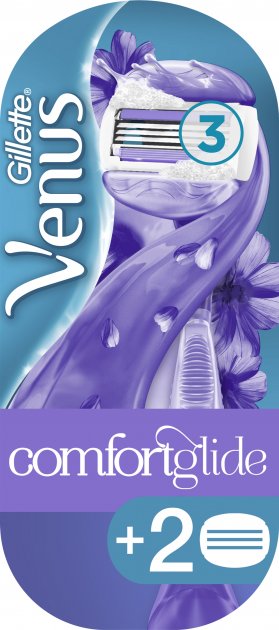 Gillette Venus ComfortGlide Breeze Women's Razor Handle with 2 Cartridges