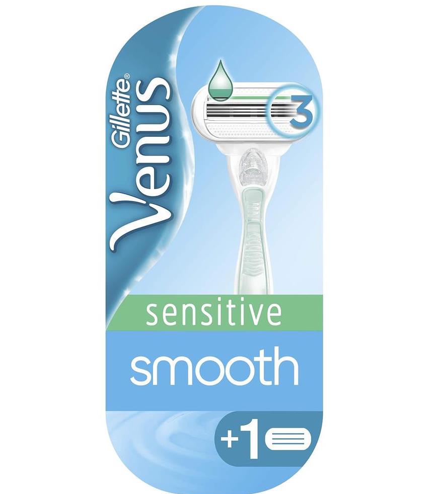 Gillette Venus Sensitive Smooth Women's Razor Handle with 2 Cartridges