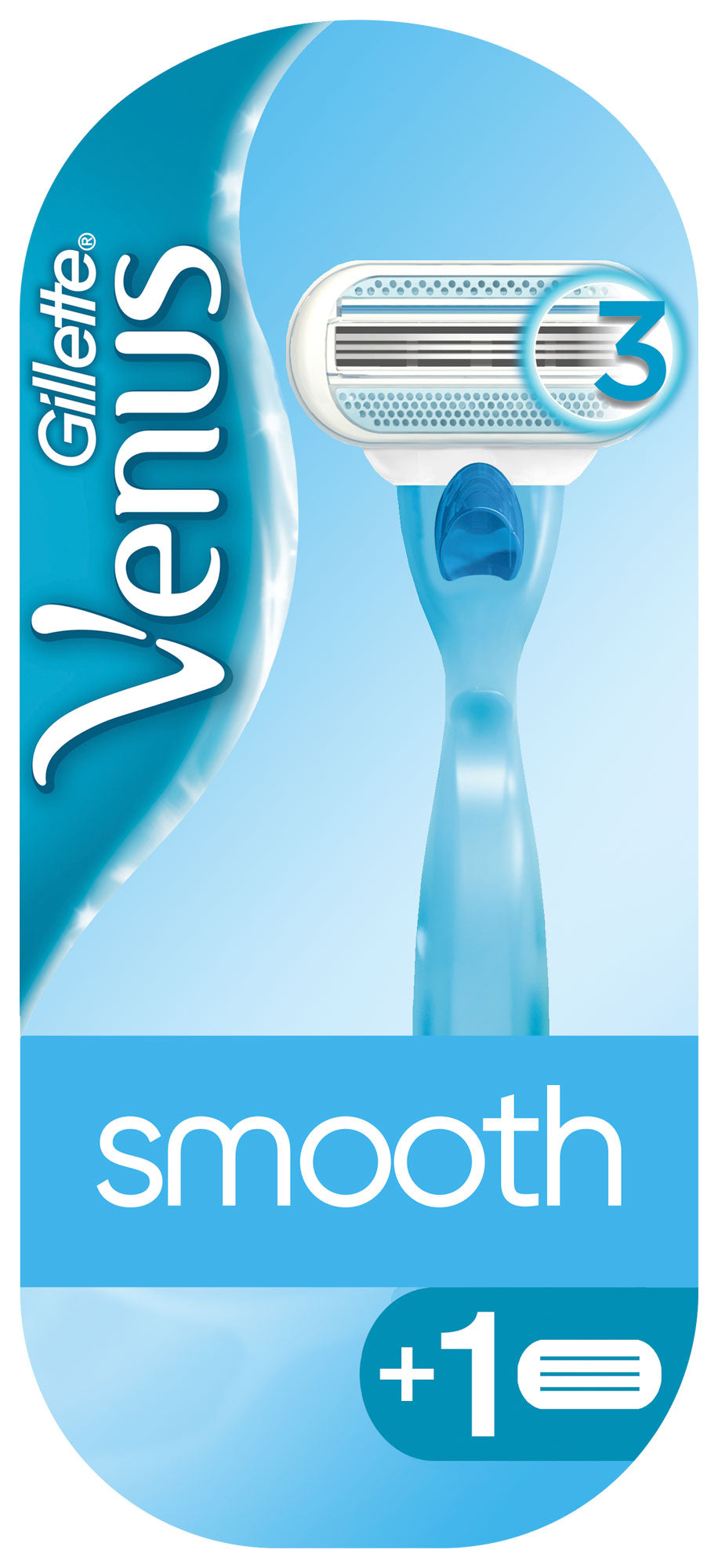 Gillette Venus Smooth Women's Razor Handle with 2 Cartridges