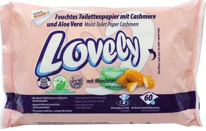 Lovely Almond & Aloe Vera Moist Toilet Tissue, 60 pcs