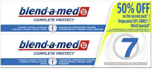 Blend-a-med Complete Crystal White Toothpaste, 2 x 100 mL