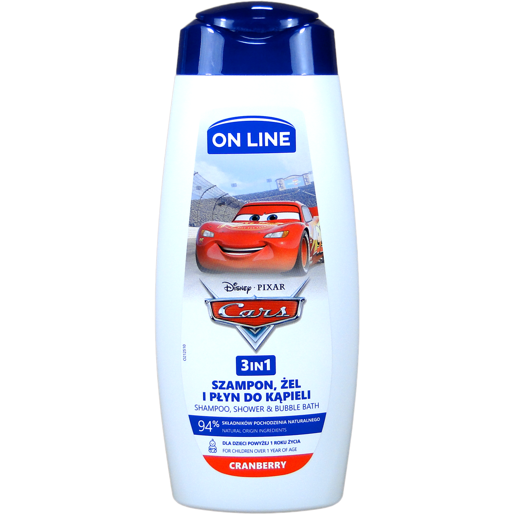 On Line Disney 3-in-1 Cars Kids 3-in-1 Shampoo, Shower Gel & Foam, 400 mL