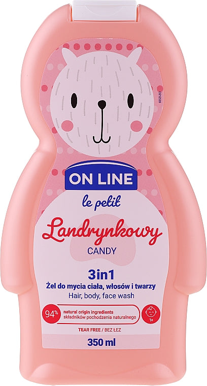 On Line Le Petit 3-in-1 Candy Kids Shampoo & Shower Gel, 350 mL