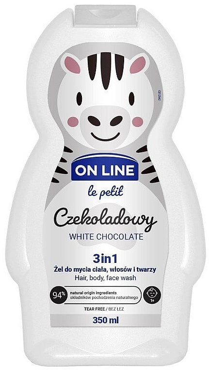 On Line Le Petit 3-in-1 White Chocolate Kids Shampoo & Shower Gel, 350 mL