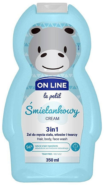 On Line Le Petit 3-in-1 Cream Kids Shampoo & Shower Gel, 350 mL