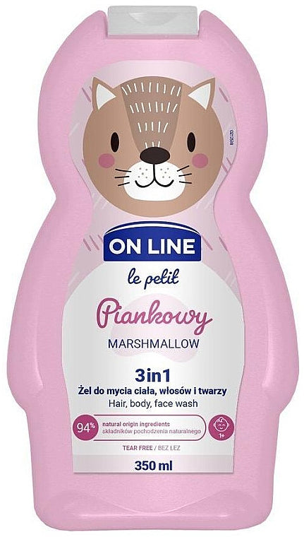 On Line Le Petit 3-in-1 Marshmallow Kids Shampoo & Shower Gel, 350 mL