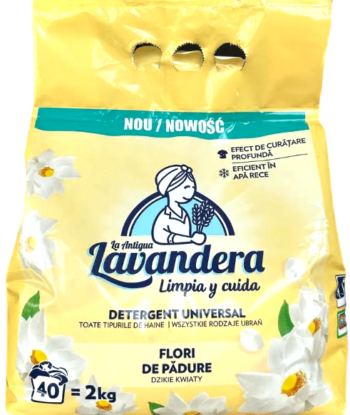 La Antigua Lavandera Universal Wildflowers Laundry Detergent Powder, 40 Loads, 2 kg