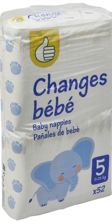 Pouce Changes Bebe Size 5 Baby Diapers, 11-25 kg, 52 pcs - Image 2