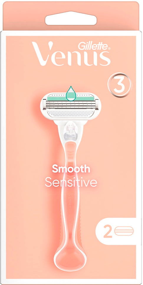 Gillette Venus Smooth Sensitive Women's Razor with 2 Cartridges, 3 Blades